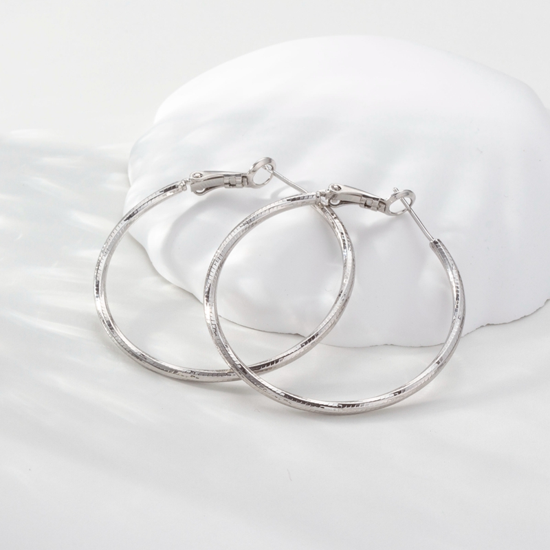 铜合金耳饰 复古简约风素圈女神时尚圆圈波浪大耳圈显气质耳环410