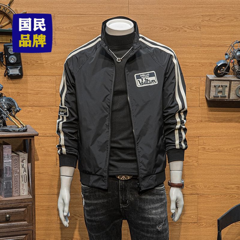 【小扬直播推荐】欧洲站男士外套春秋2023新款薄款工装休闲上衣服SD