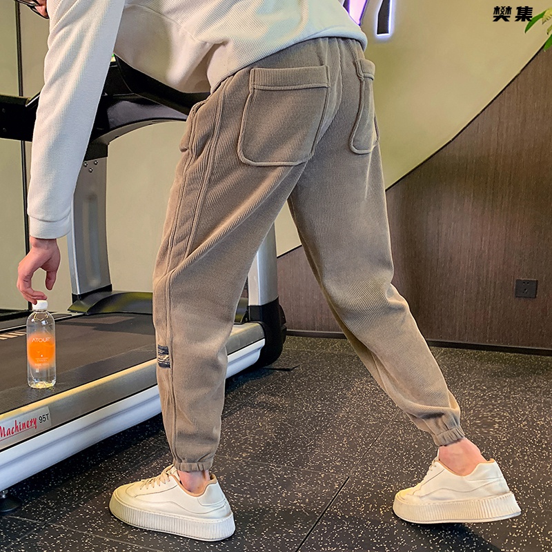 【小扬直播推荐】秋冬款2023新款卫裤潮牌男士高端灯芯绒束脚哈伦SD