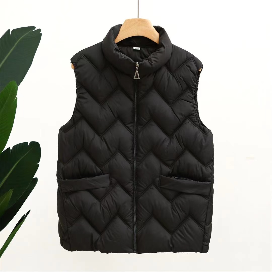 棉短款韩版马夹无袖时尚马甲外穿秋冬保暖冬季休闲妈妈装百搭加厚