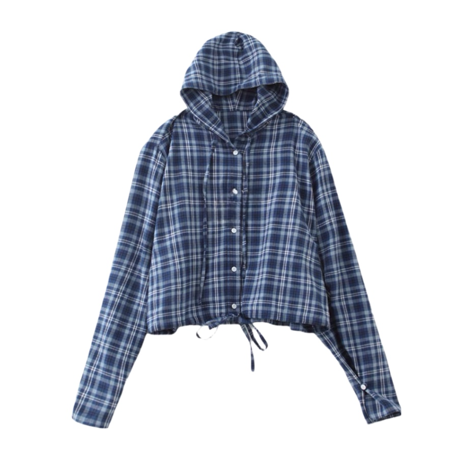 【多多在美国】Ac*定制明星同款 连帽早秋格子休闲外套