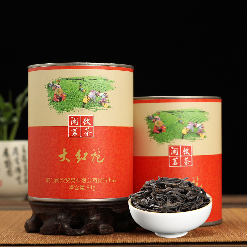 闽饮福建大红袍茶叶武夷岩茶浓香型罐装红茶168g送礼新茶岩韵正宗