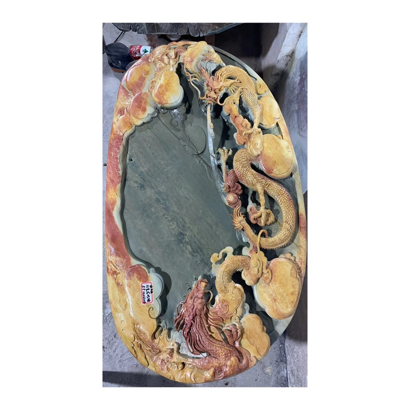 【德砚堂】简约奢石手工纯天然石料绿水端砚石茶盘组合链接