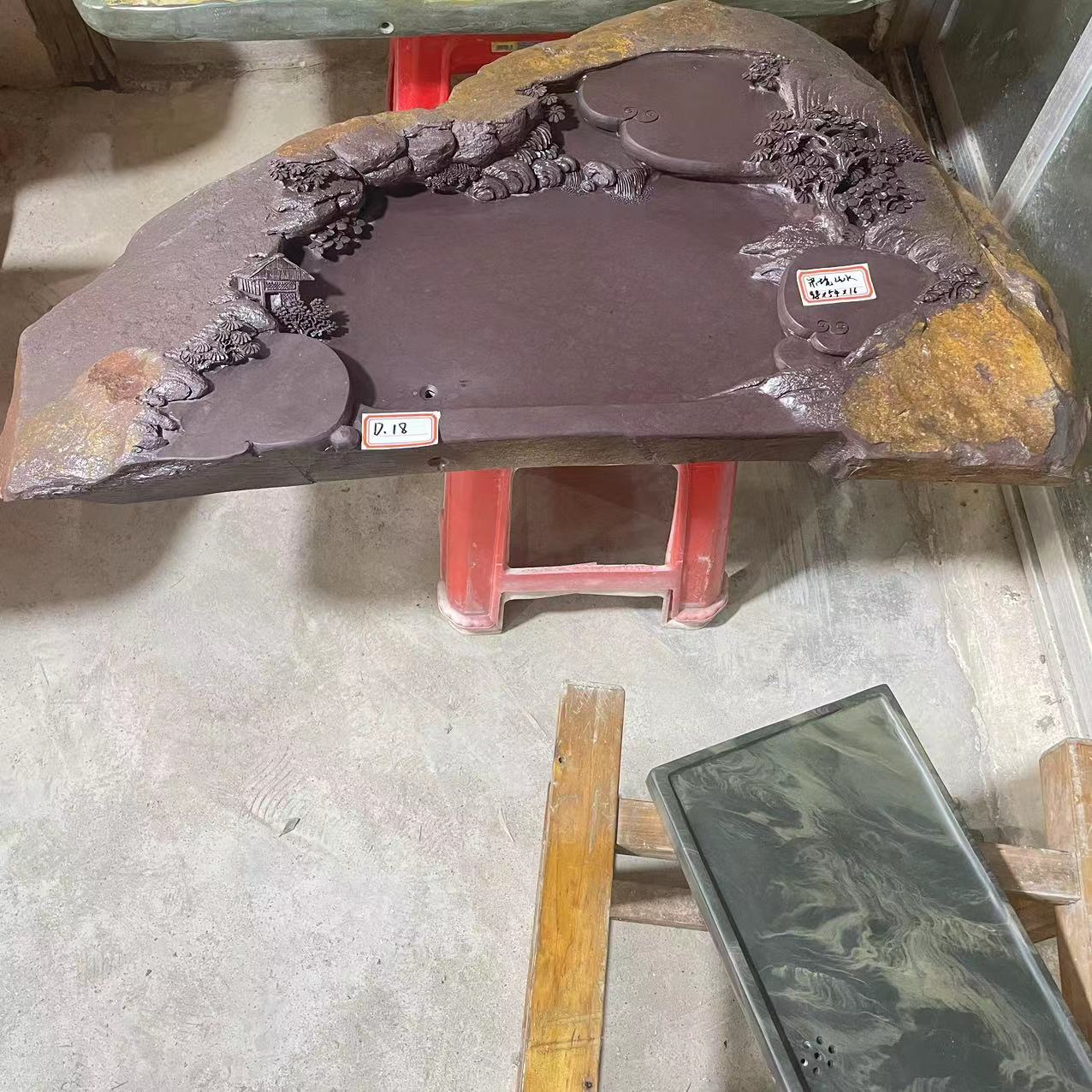 【德砚堂】纯手工制作高端纯天然高级宋坑山水端砚石头茶盘砚台