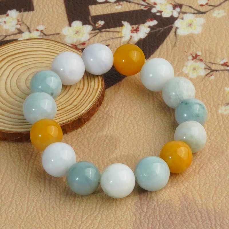 天然A货翡翠老坑多宝圆珠单圈手串男女挂饰国风手串-多样性发起一