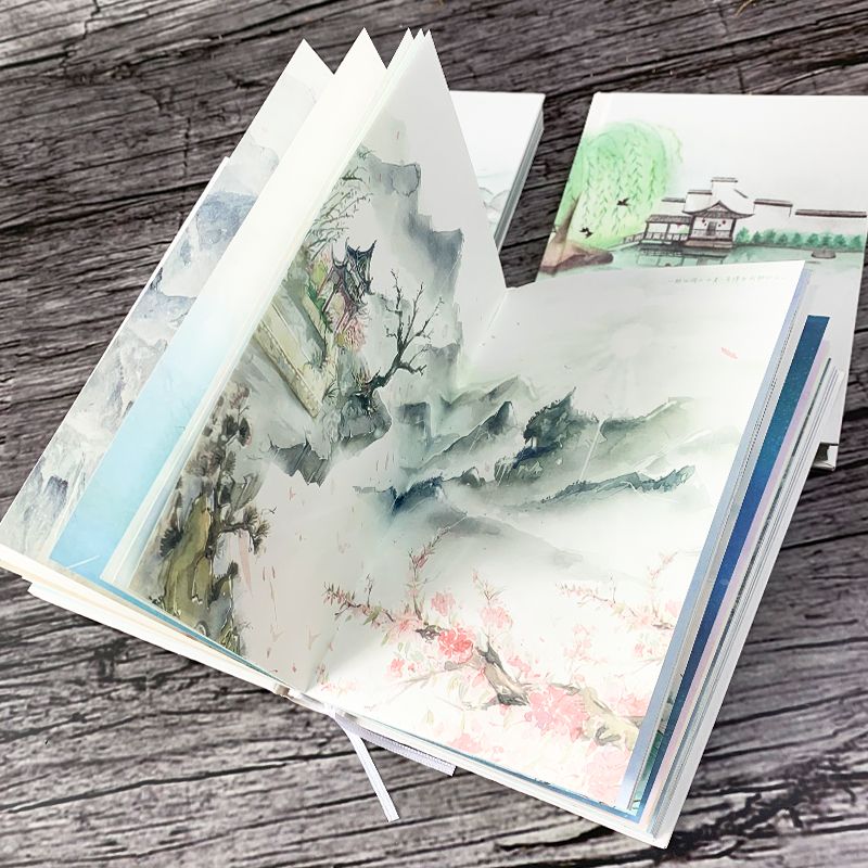 古风复古彩页手账本姑苏风笔记本子中国风苏州日记本杭州景区文创