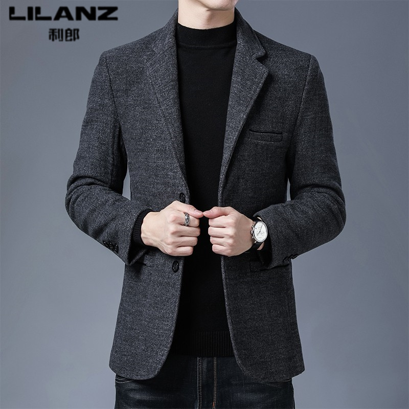 断码利郎小西装男毛呢外套秋冬两粒扣商务休闲西服单西短款大