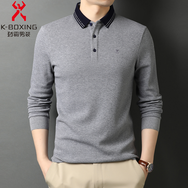 断码劲霸纯棉长袖T恤男士秋冬爆款透气男装高档休闲打底上衣P