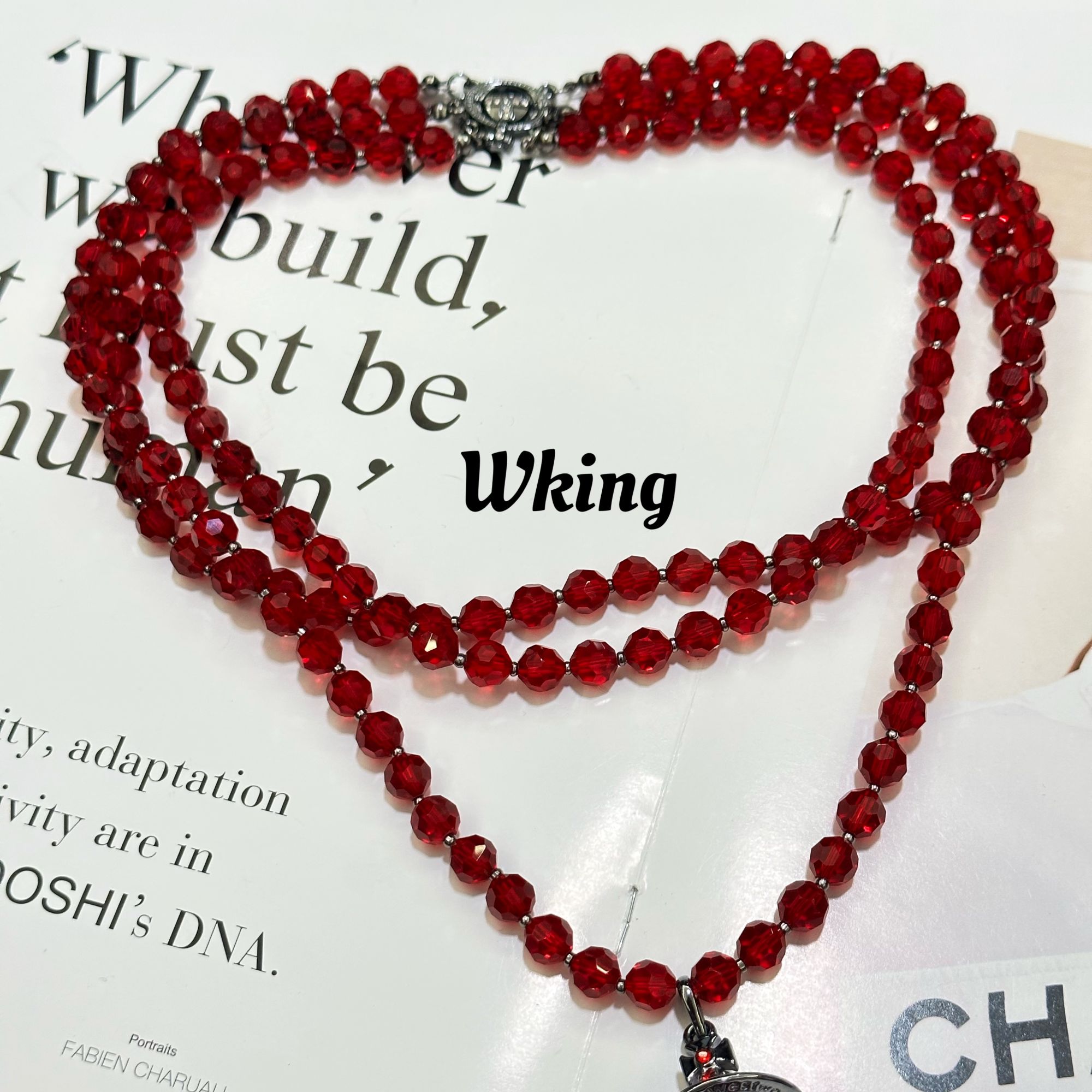 铜仿水晶项链 王大嘴原创 “紫红星球”晶晶星球吊坠项链A062