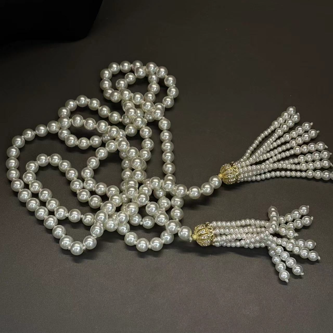 铜项链 王大嘴原创 经典轻奢白珠多功能腰链项链A368