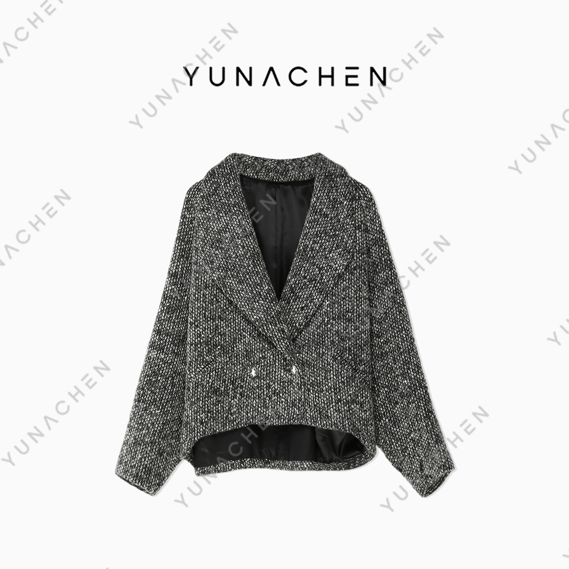 YUNACHEN【凡谷】ZI12 小香风气质轻奢时尚休闲女毛呢外套728-88908