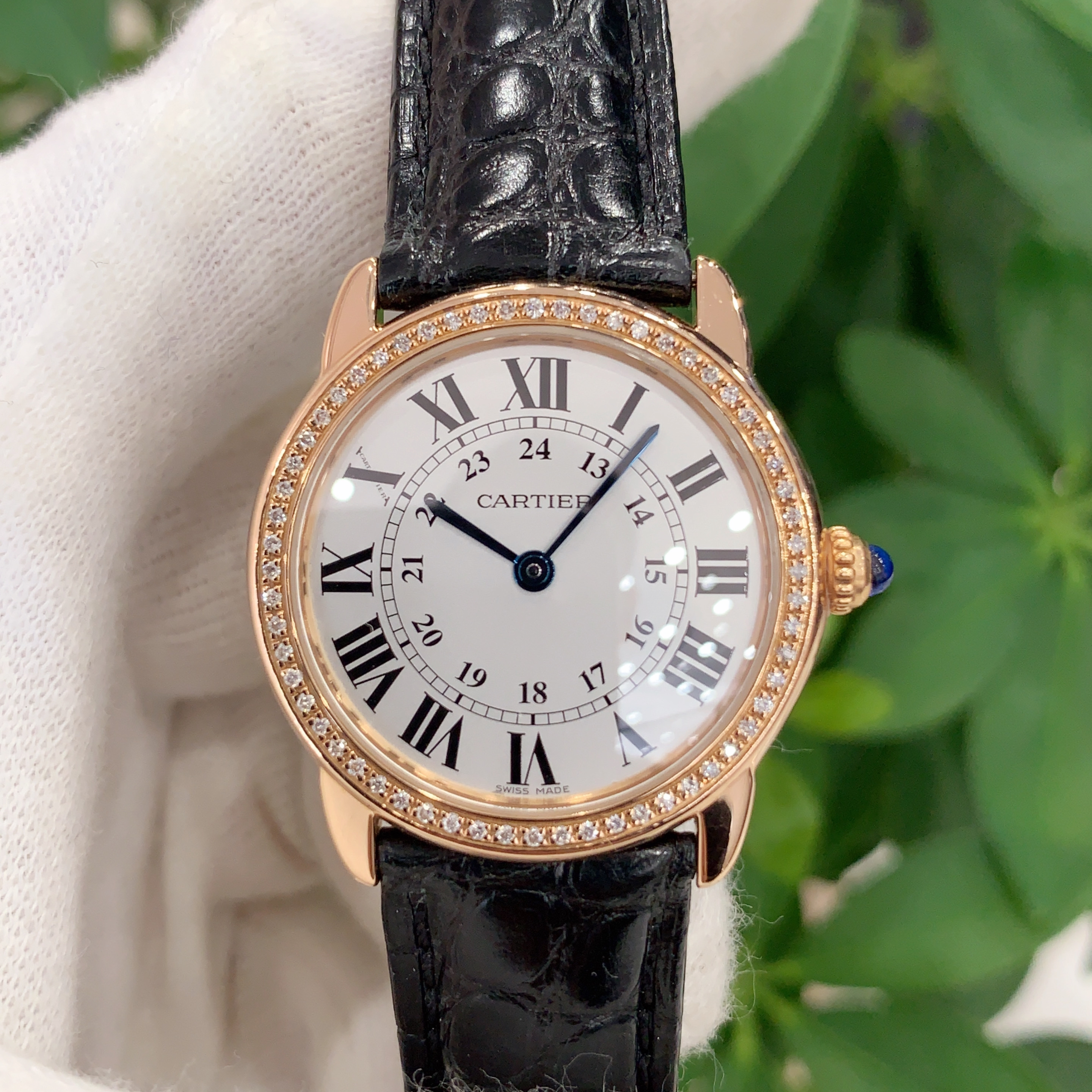 95新 Cartier/卡地亚 后镶钻/29MM/公价41500/卡地亚伦敦W6701007