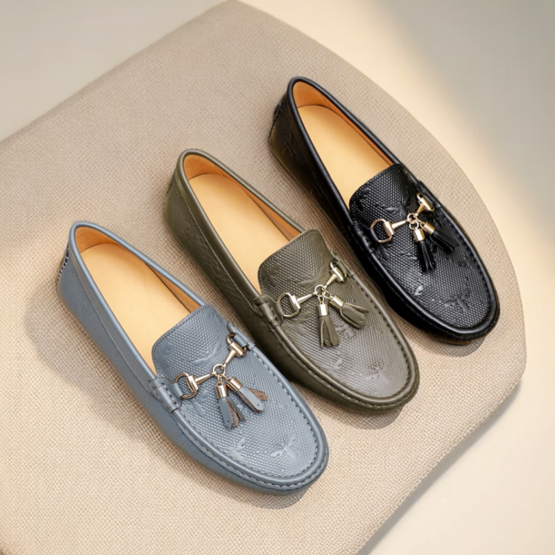 男鞋男士皮鞋时尚透气真皮豆豆鞋乐福鞋舒适百搭夏季软底春季潮流