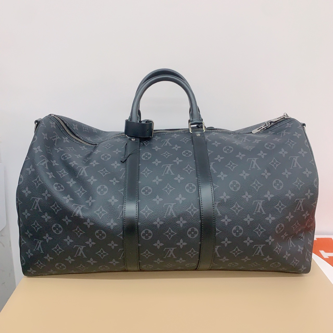 95新 LouisVuitton/路易威登 黑老花 旅行袋55 手提单肩包 编码19