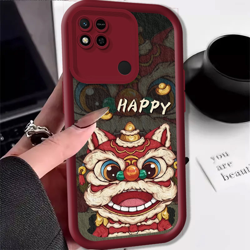 红米10A龙年手机壳高级感硅胶保护套高颜值过年醒狮外壳新年款全