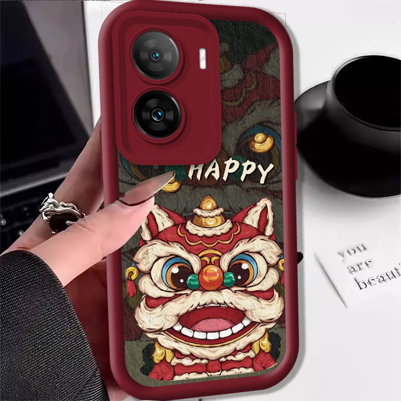 VIVOIQOOZ7X龙年手机壳高级感硅胶保护套高颜值过年醒狮外壳新年