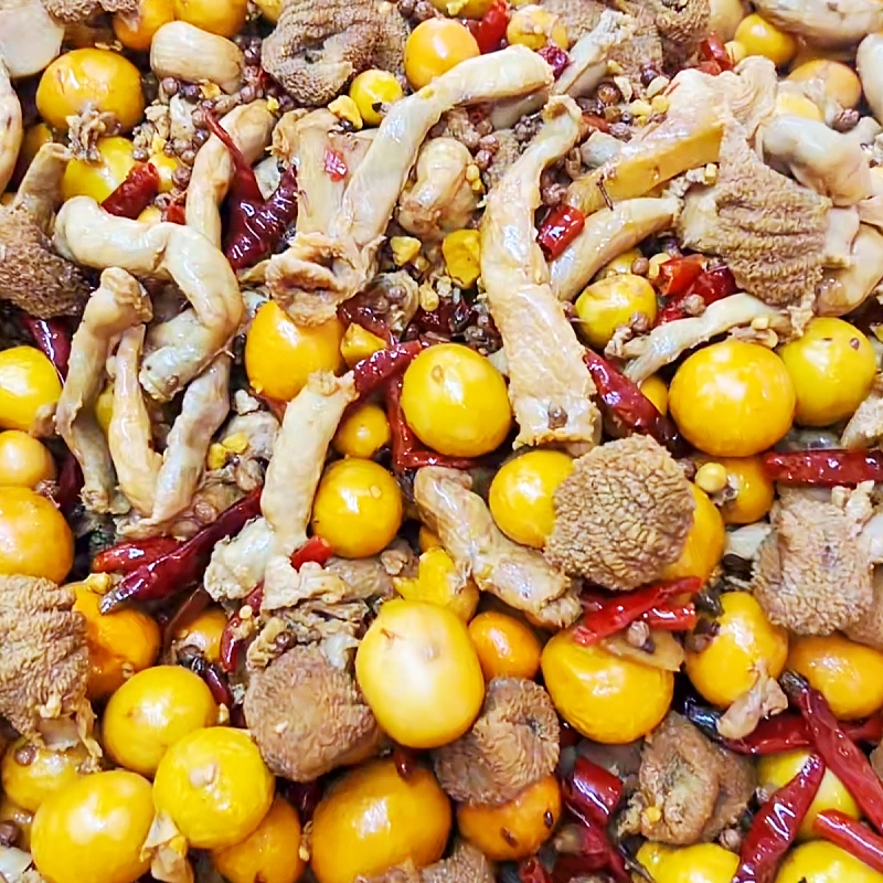 麻辣包蛋肠鸡杂下酒菜老母鸡内脏鸡蛋肠