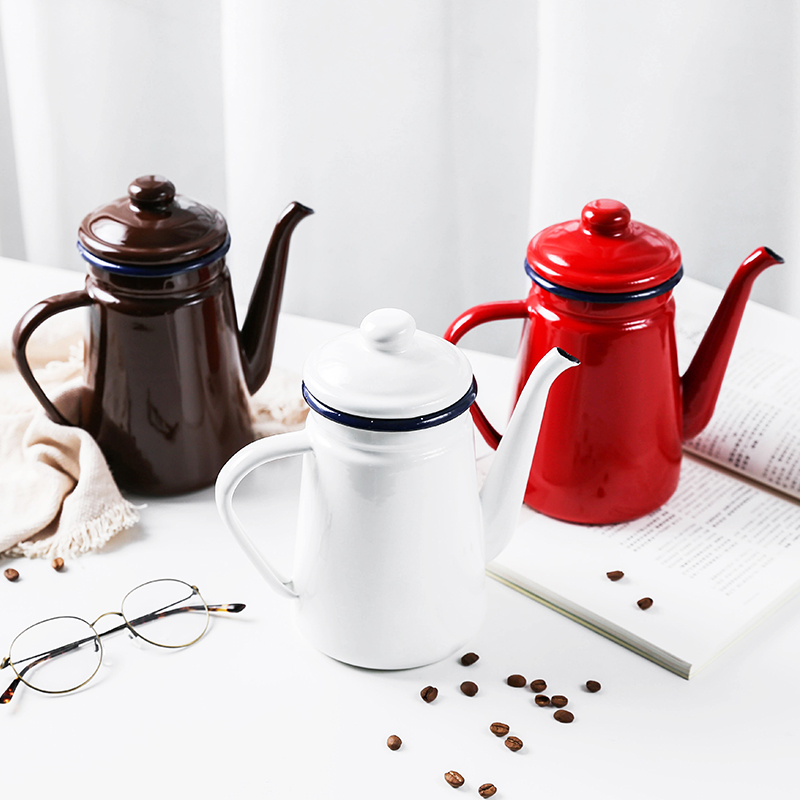 珐琅创意搪瓷咖啡壶1.1升瑕疵特价