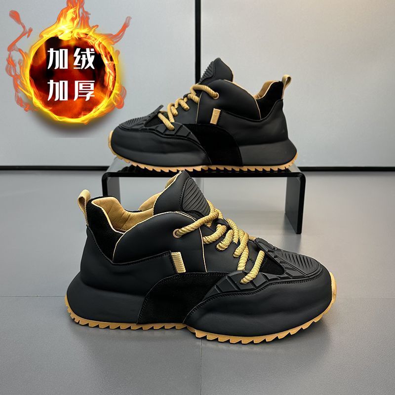 秋冬季加绒保暖舒适百搭厚底老爹鞋运动休闲时尚潮流网红同款男鞋