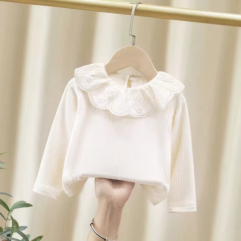 女宝打底衫春秋2025新款秋季娃娃领儿童秋装宝宝内搭女童打底上