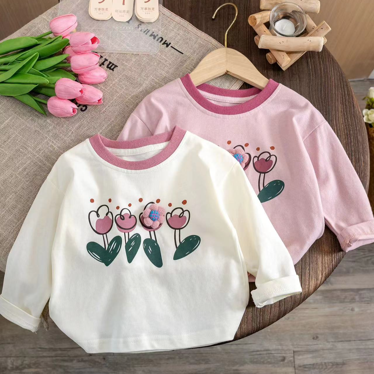 女童春秋款长袖T恤女宝洋气卫衣儿童休闲衣服宝宝百搭上衣韩版潮