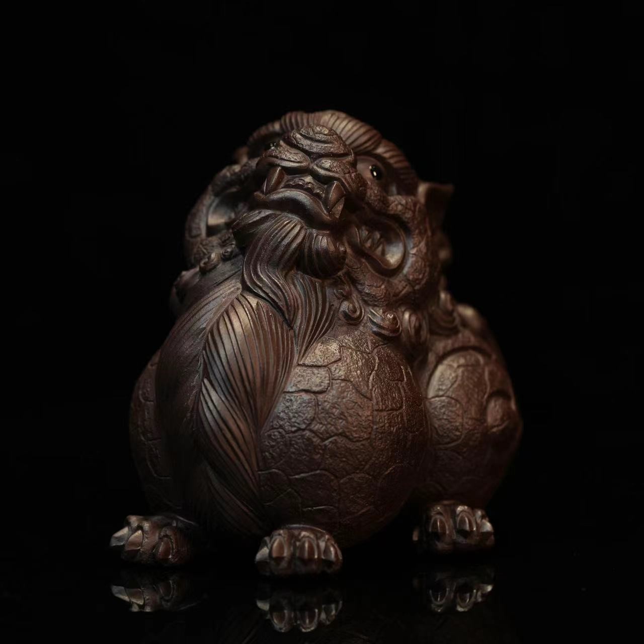 《招财神兽》紫泥紫砂摆件紫砂茶宠手工制作