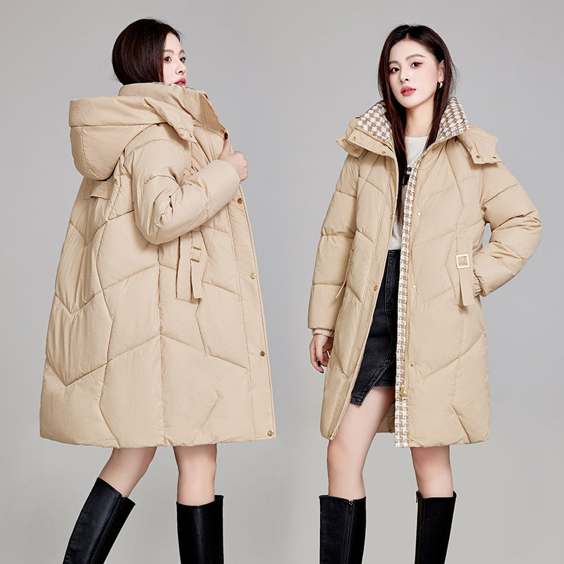 雅鹿新款2023登丝波羽绒服女中老年妈妈装洋气中长款显瘦保暖外套