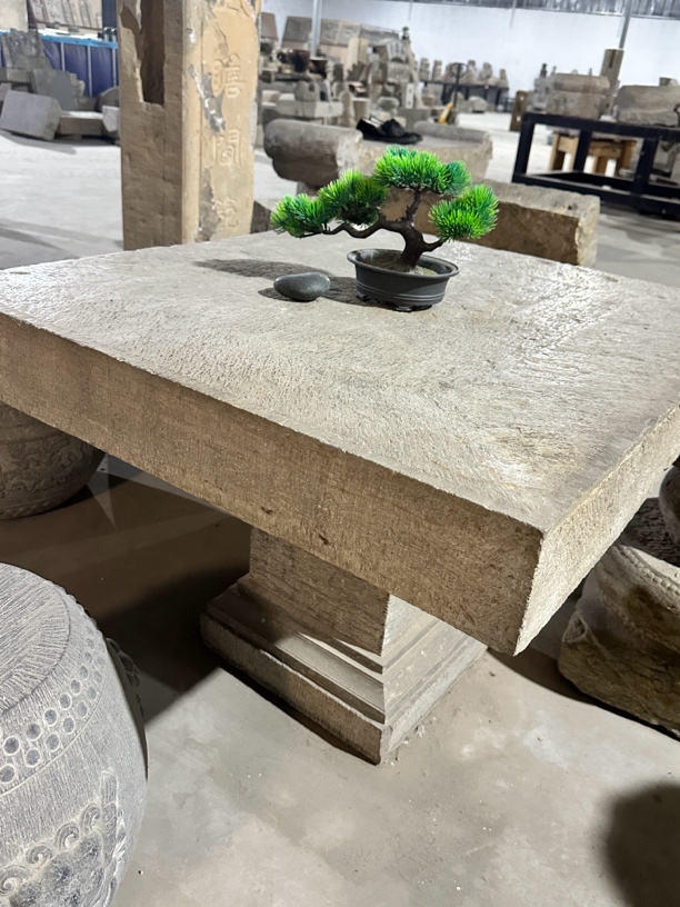 青石桌面一套 带底座 陈设品 不包邮
