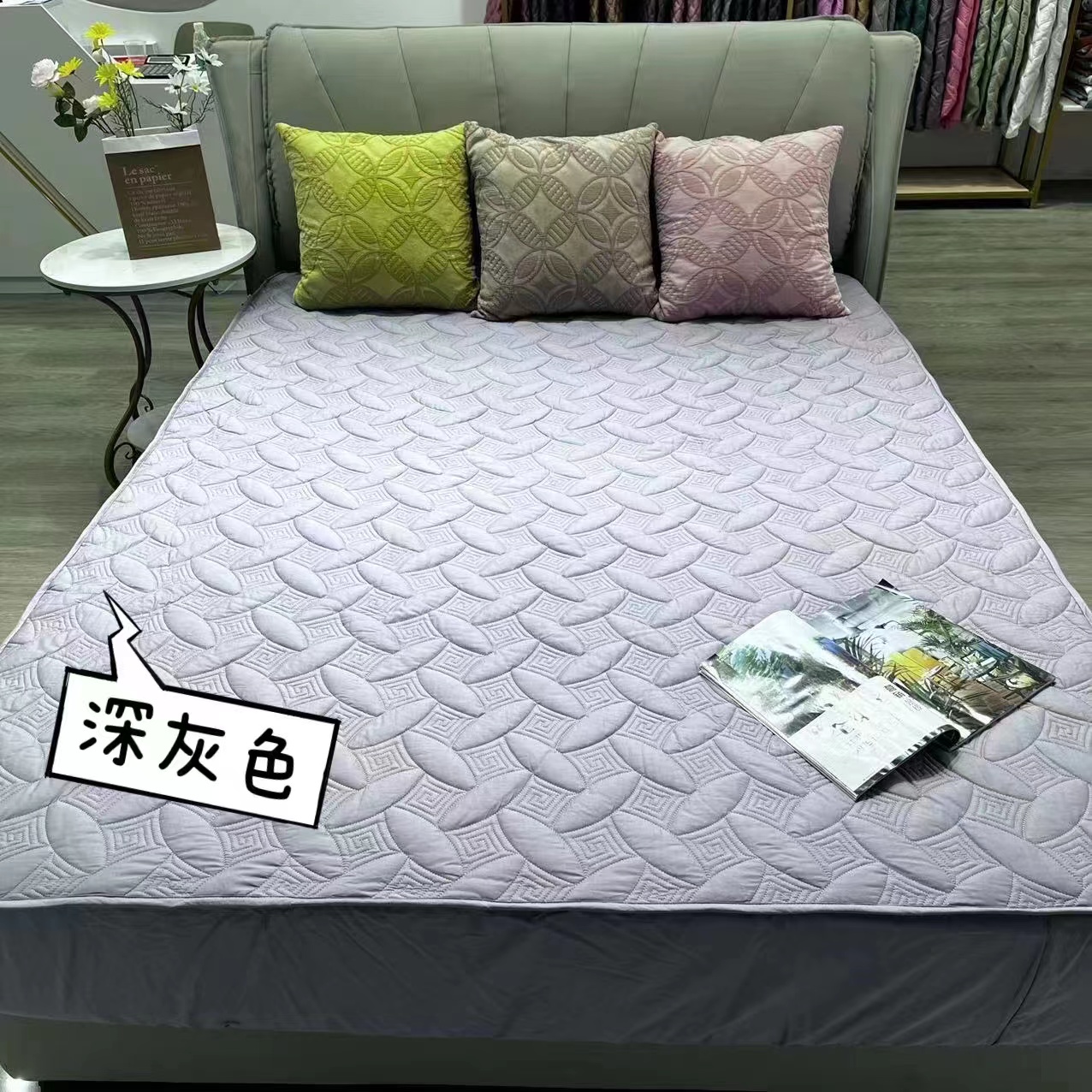 蓝灰不挑床笠床单可水洗面料家用床笠