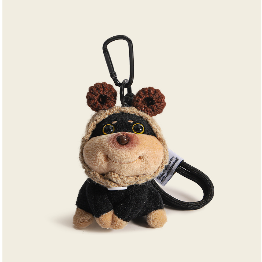 可爱diy蜜蜂小狗包包挂件女生毛绒公仔钥匙扣背包书包挂饰小玩偶