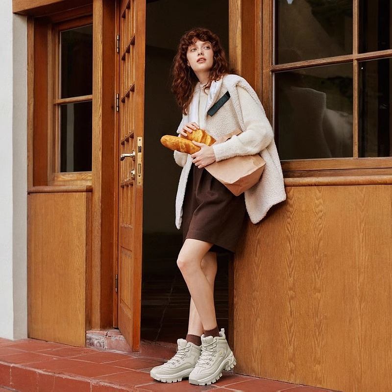 Skechers斯凯奇蜜糕鞋秋冬女鞋厚底中高帮鞋增高177236