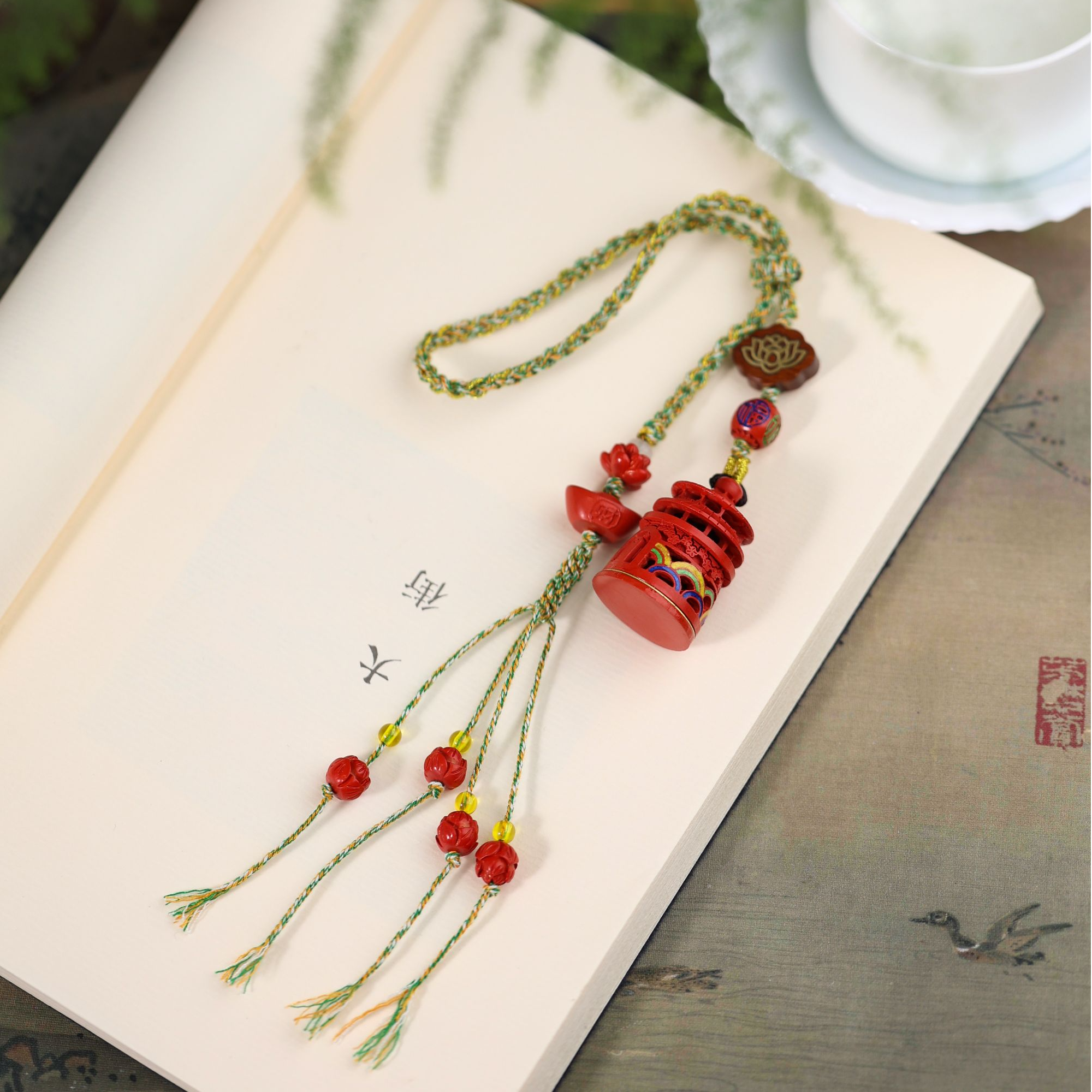 含辰砂工艺品原创国风新中式设计朱砂挂件压襟吊坠