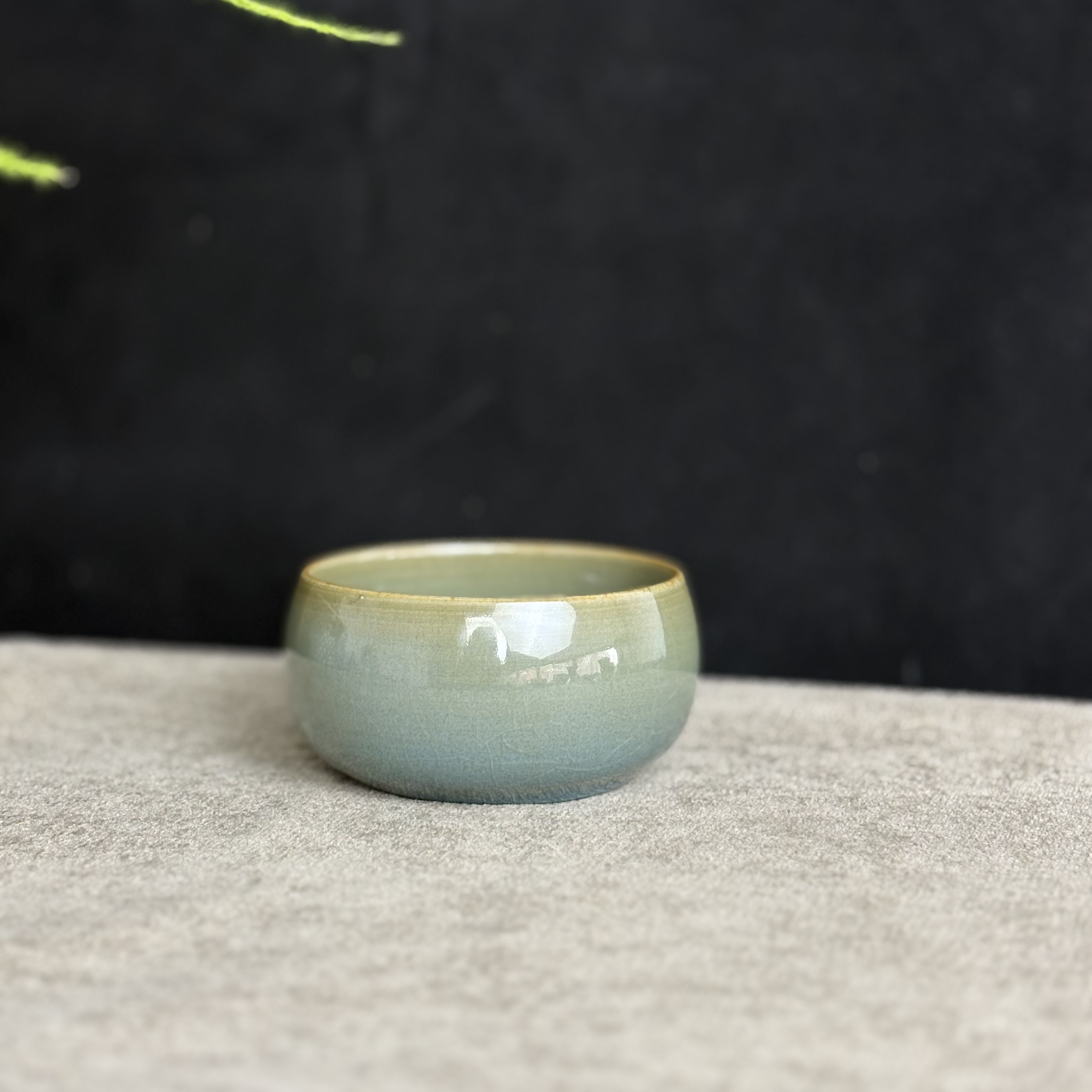 汝瓷柴烧天蓝禅定杯主人杯品茗杯孤品高端釉水100ml支钉烧玛瑙釉