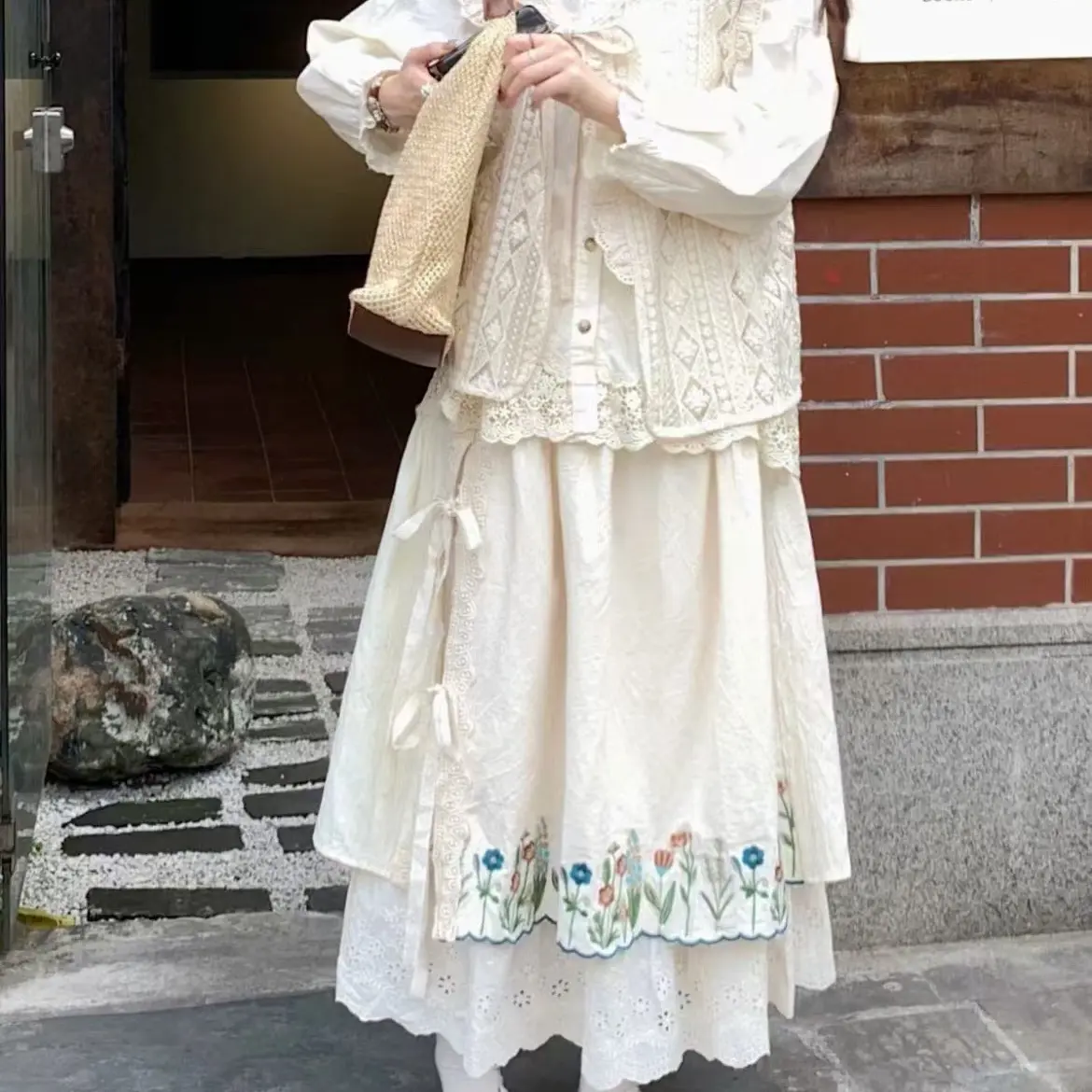 优雅复古风格套装长袖衬衫长裙连衣裙裙子半身裙汉服复古秋冬