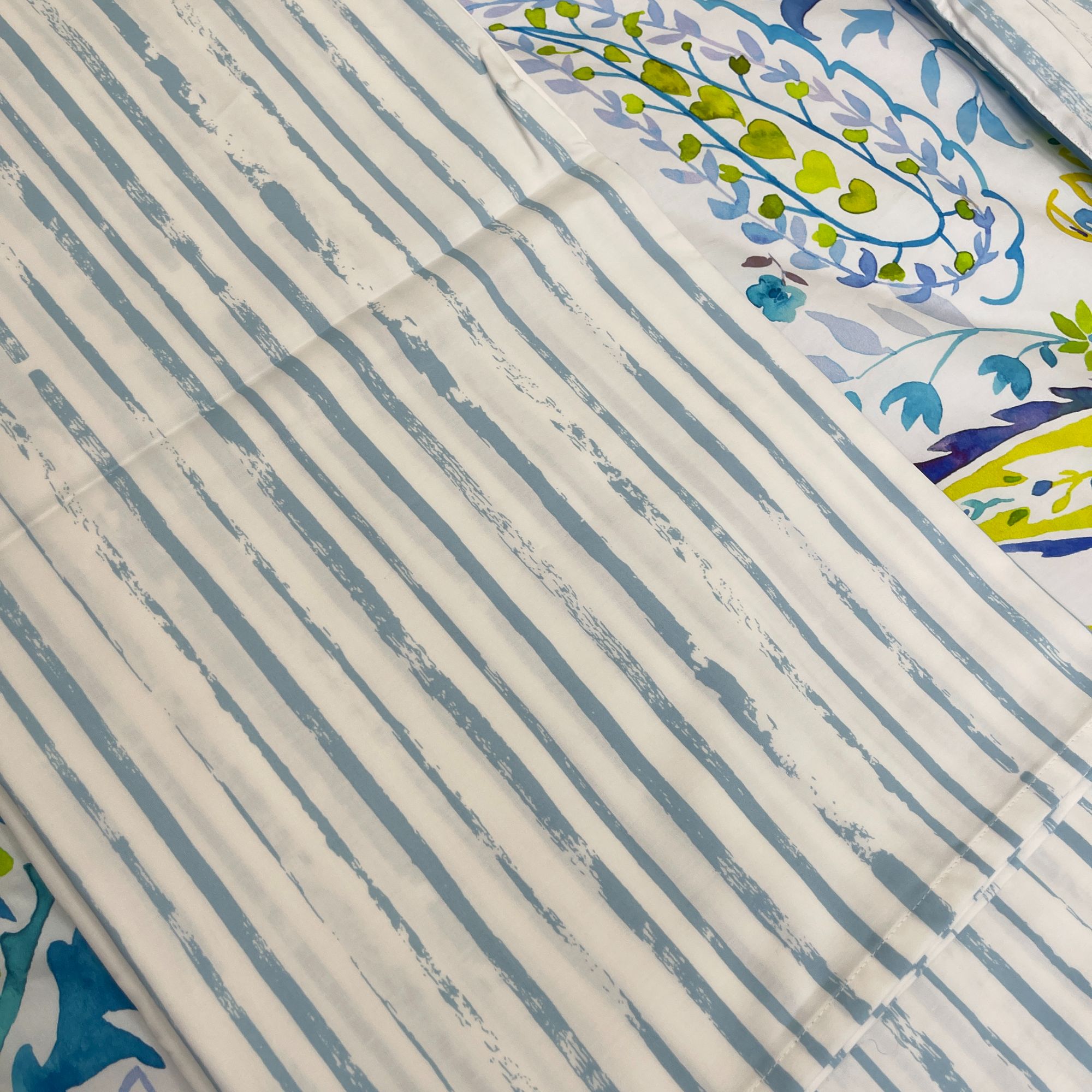 【花戒指】精选！印花床单-佩斯利小镇-B版蓝