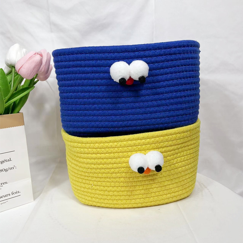 蓝黄收纳筐零食收纳筐拍一发二