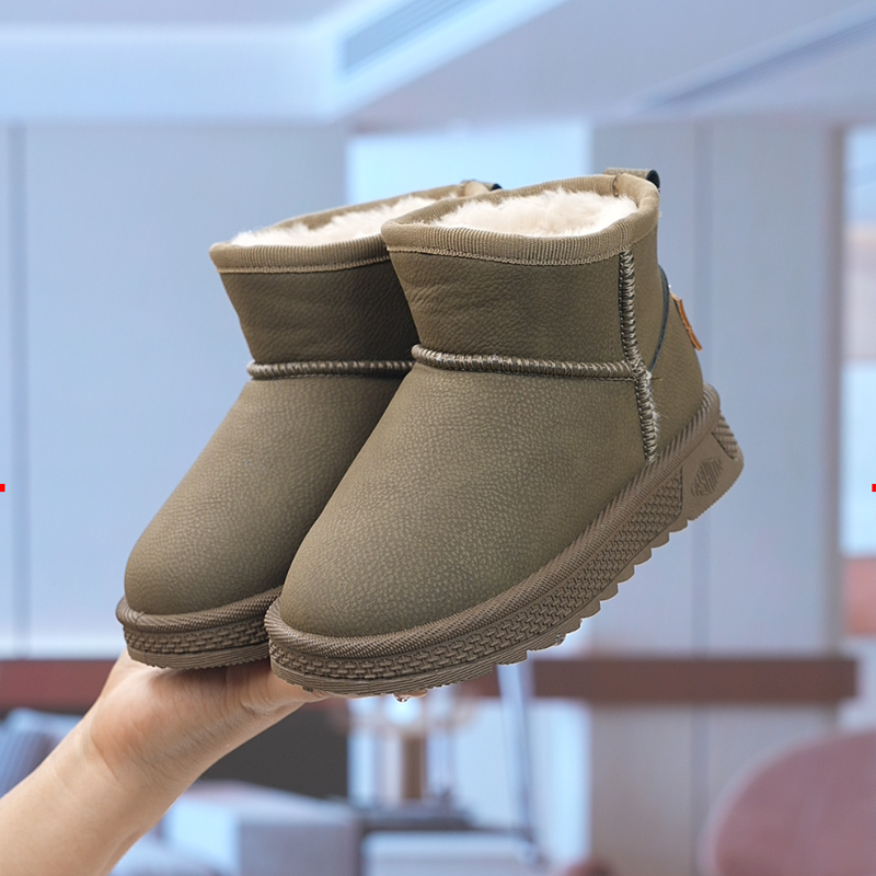 偏小一码【现货】冬男女童雪地靴童棉鞋加绒加厚雪地鞋防水保暖棉靴