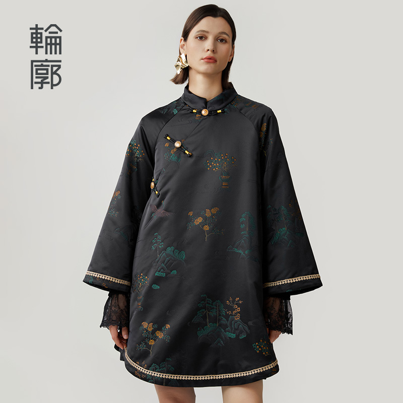 【蓉主儿专属】轮廓新中式提花棉服婉约典雅保暖棉衣女L244Y016