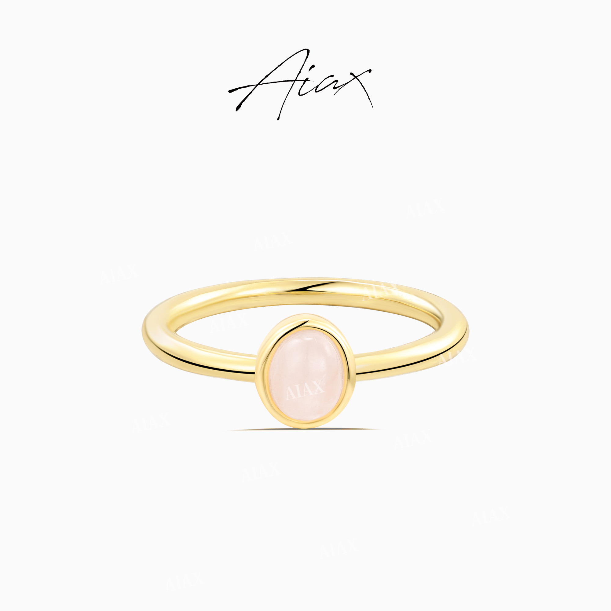 AIAX 出游季 时尚可爱蛋面法式经典叠戴百搭戒指TSS7290