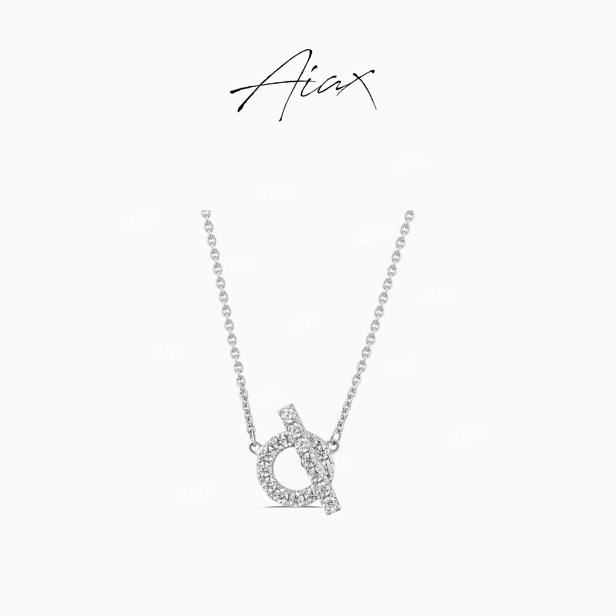 AIAX 925银 出游季  法式经典奢华百搭字母小Q项链TSJ9315