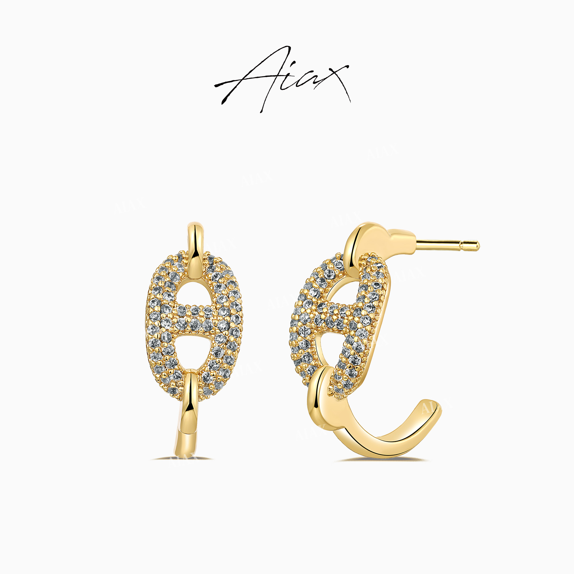 AIAX 出游季 时尚百搭小众简约气质镂空C型耳环TSL1386