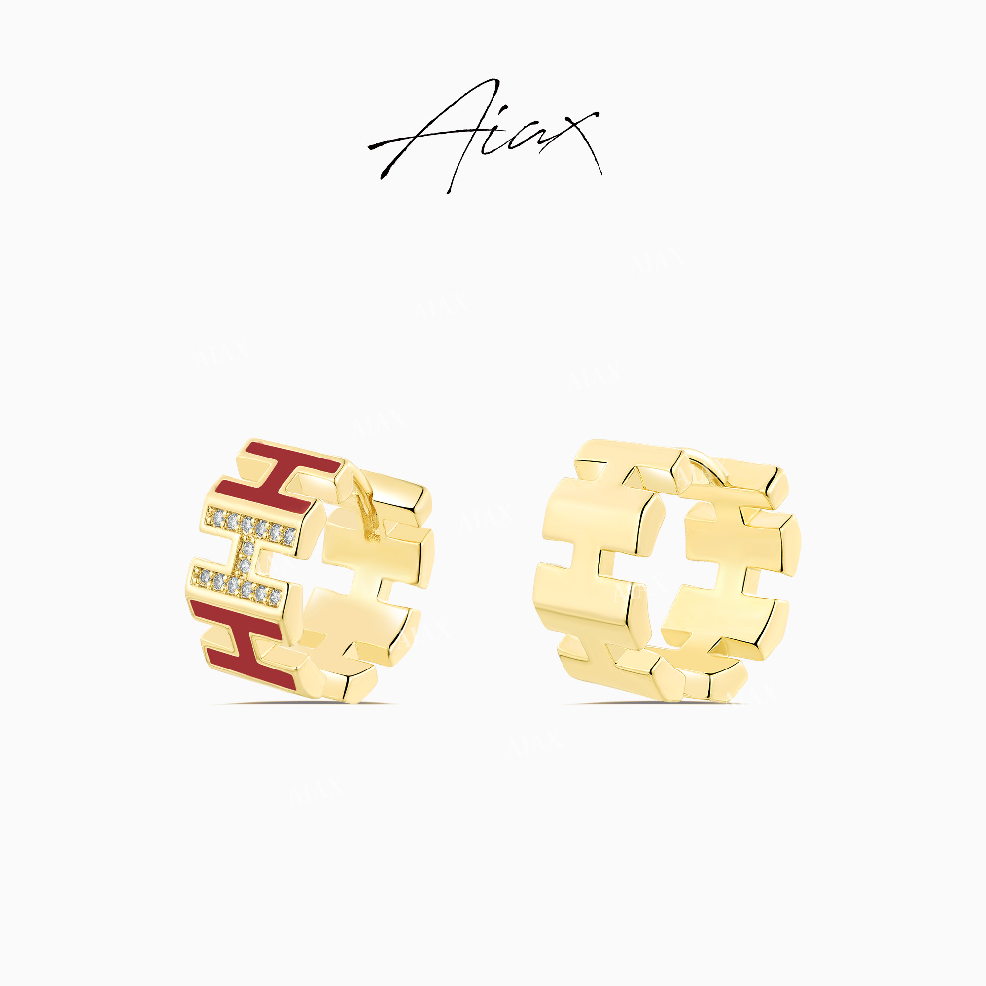 AIAX 出游季 气质时尚法式个性经典精致蛇年红色耳环TSL1347