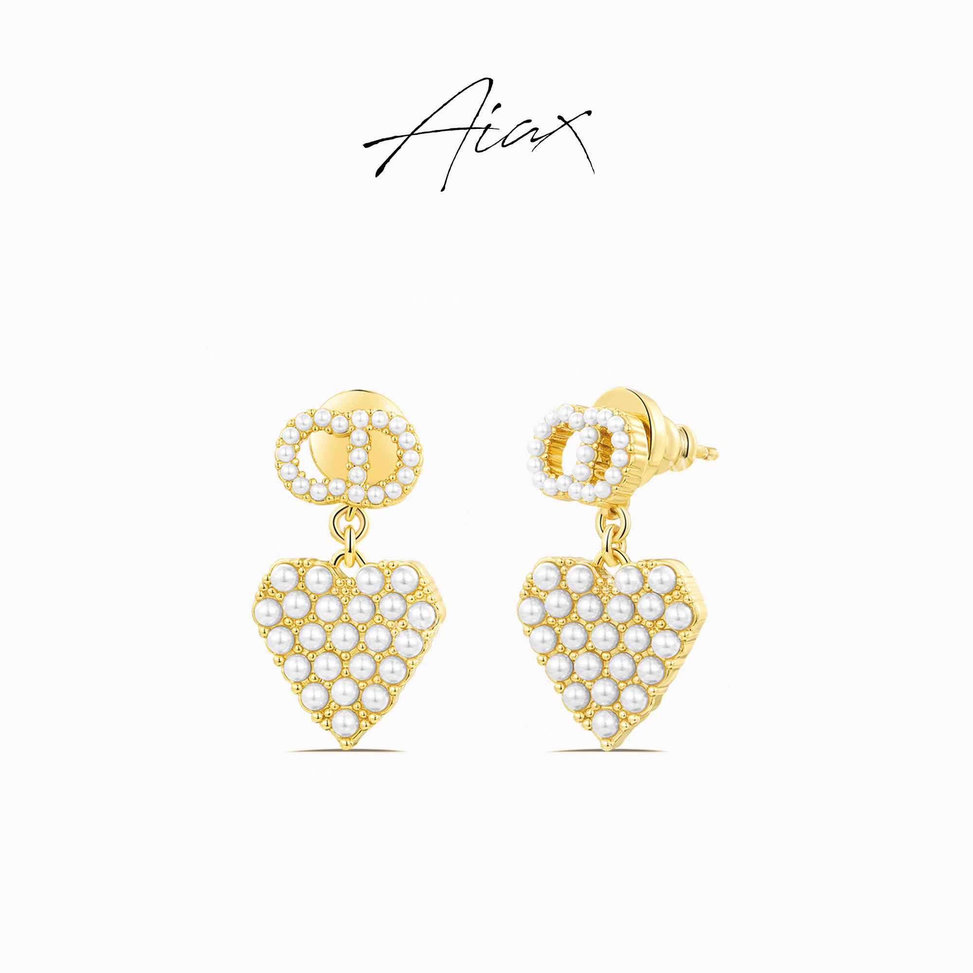 AIAX 流光风 经典气质法式优雅个性设计感珠珠耳环TSL1125