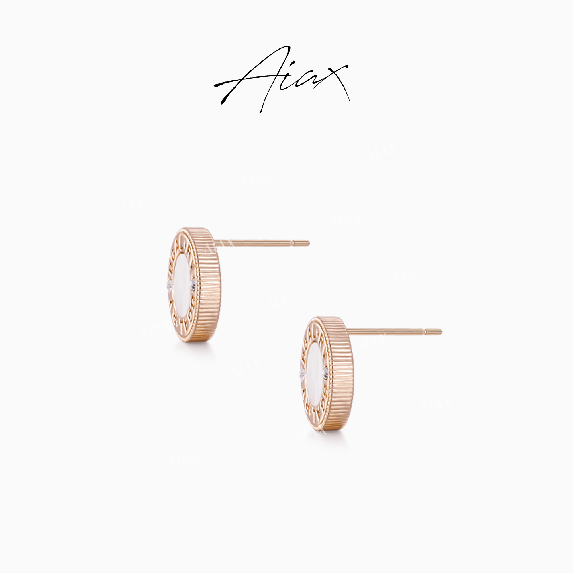 AIAX  出游季 轻奢百搭手工简约精致圆饼字母耳环TSL954