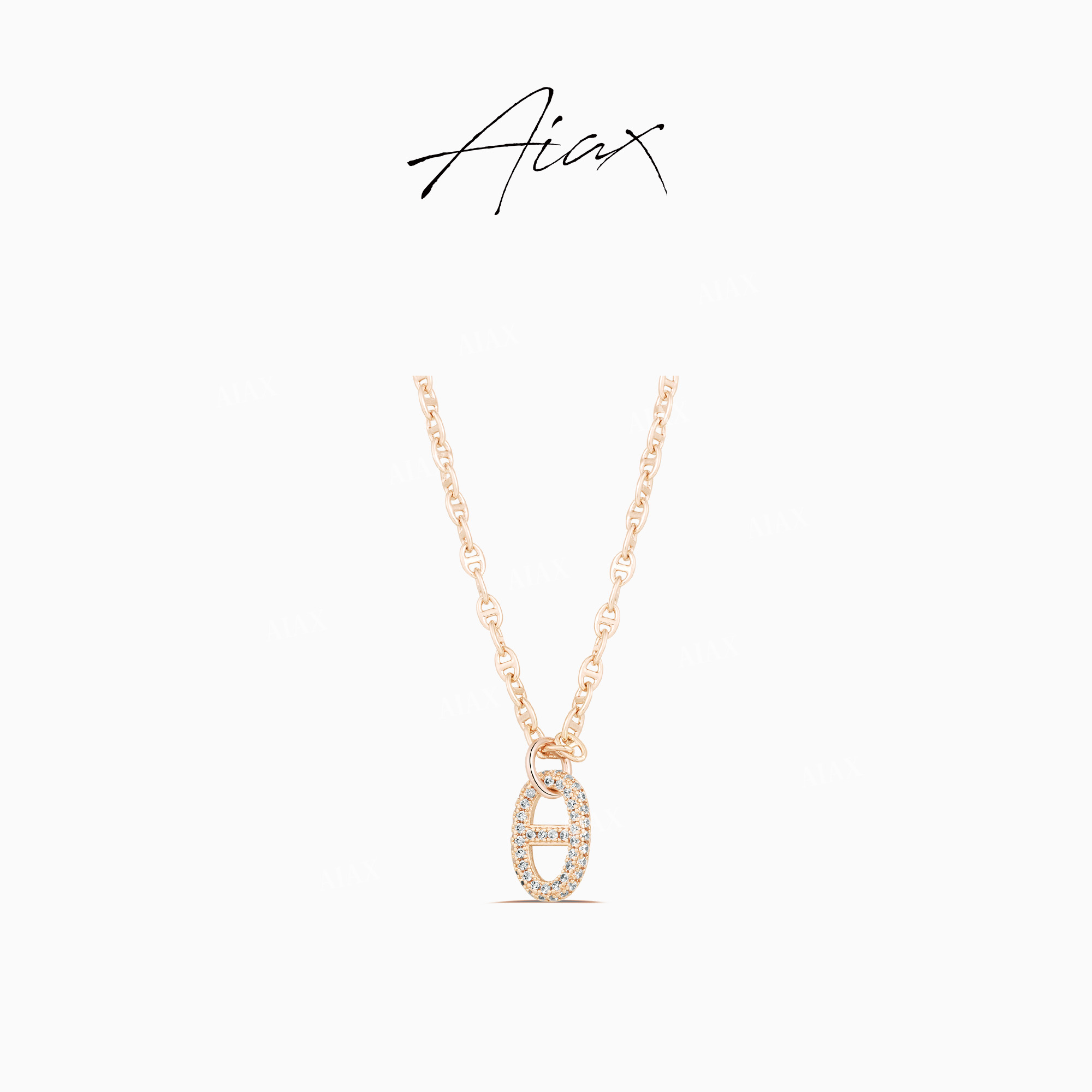 AIAX 出游季 猪鼻子OT扣头小众金色经典气质项链TSJ9352