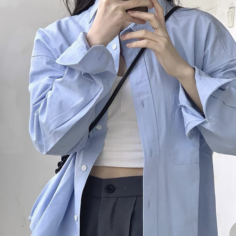 （编号基本每天会有变动）小众长袖上衣蓝色条衬衫