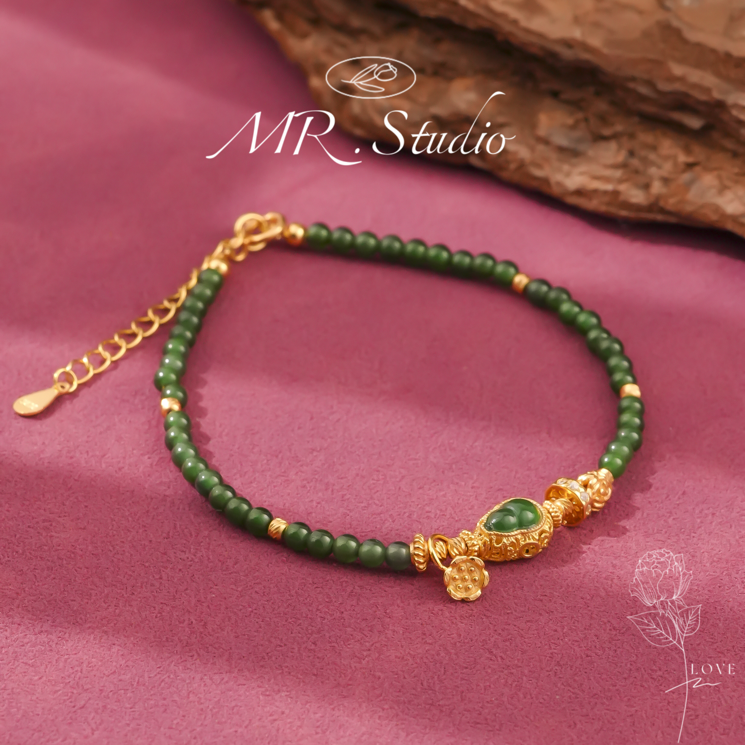 木润【帝王绿】天然A货翡翠手链