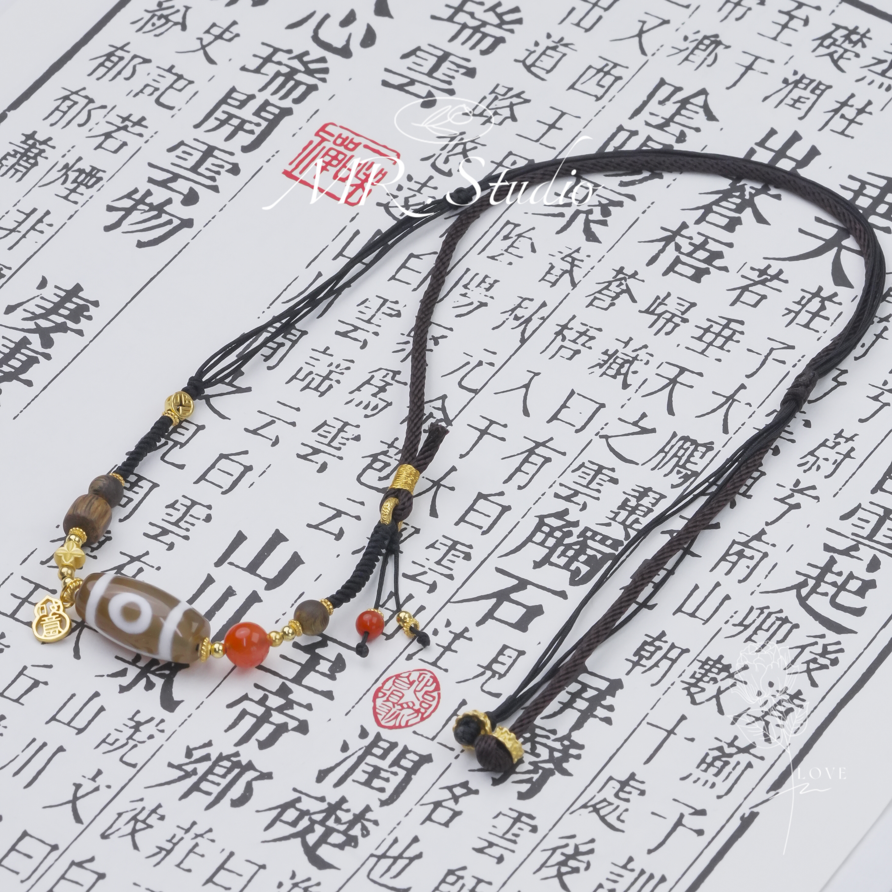 木润【珠珠】天然玛瑙珠珠编绳项链lnb468