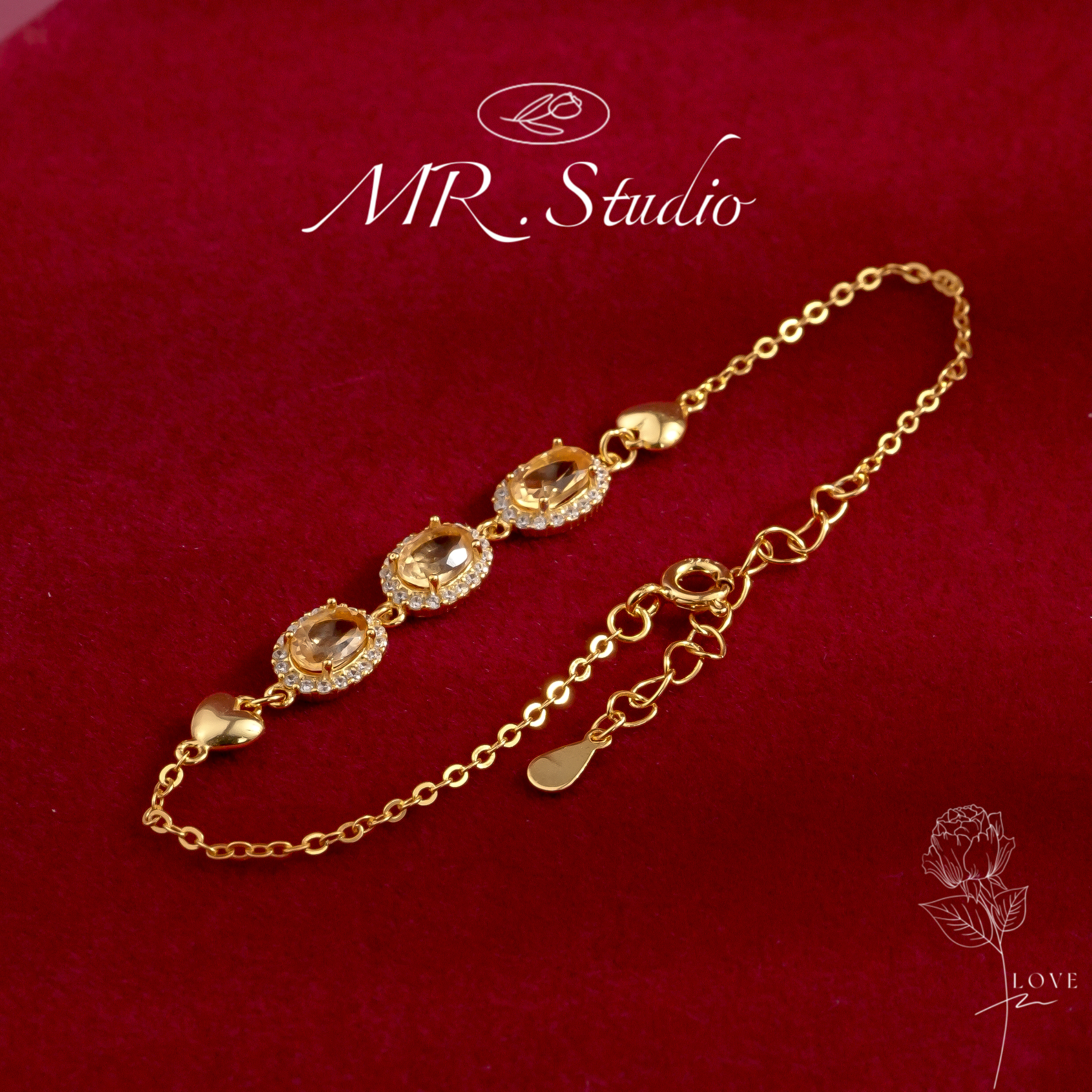 木润【黄水晶】S925银天然水晶黄水晶手链（安安象）