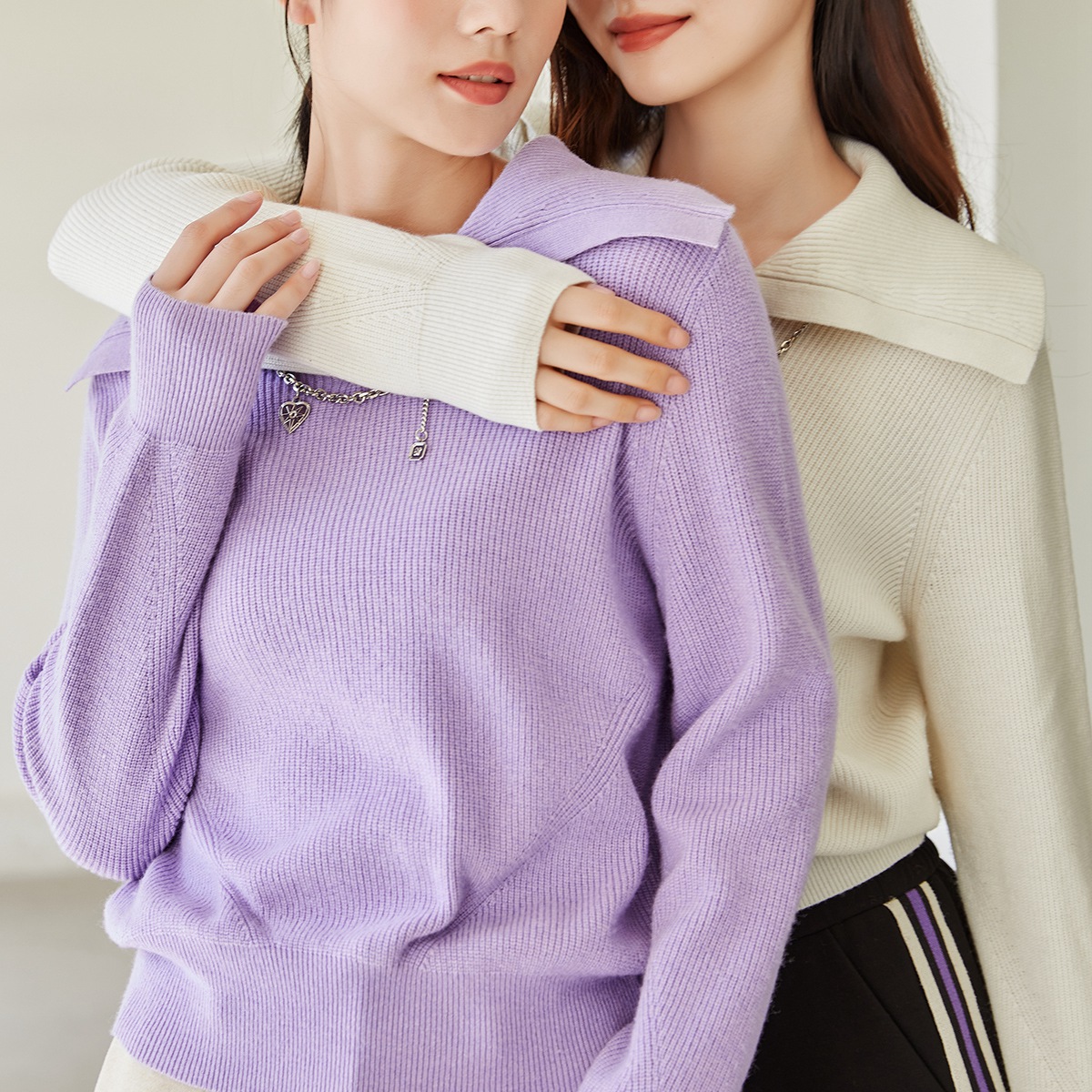 7129 Dekashell/迪卡轩2023冬季新款长袖毛衣套衫N367129